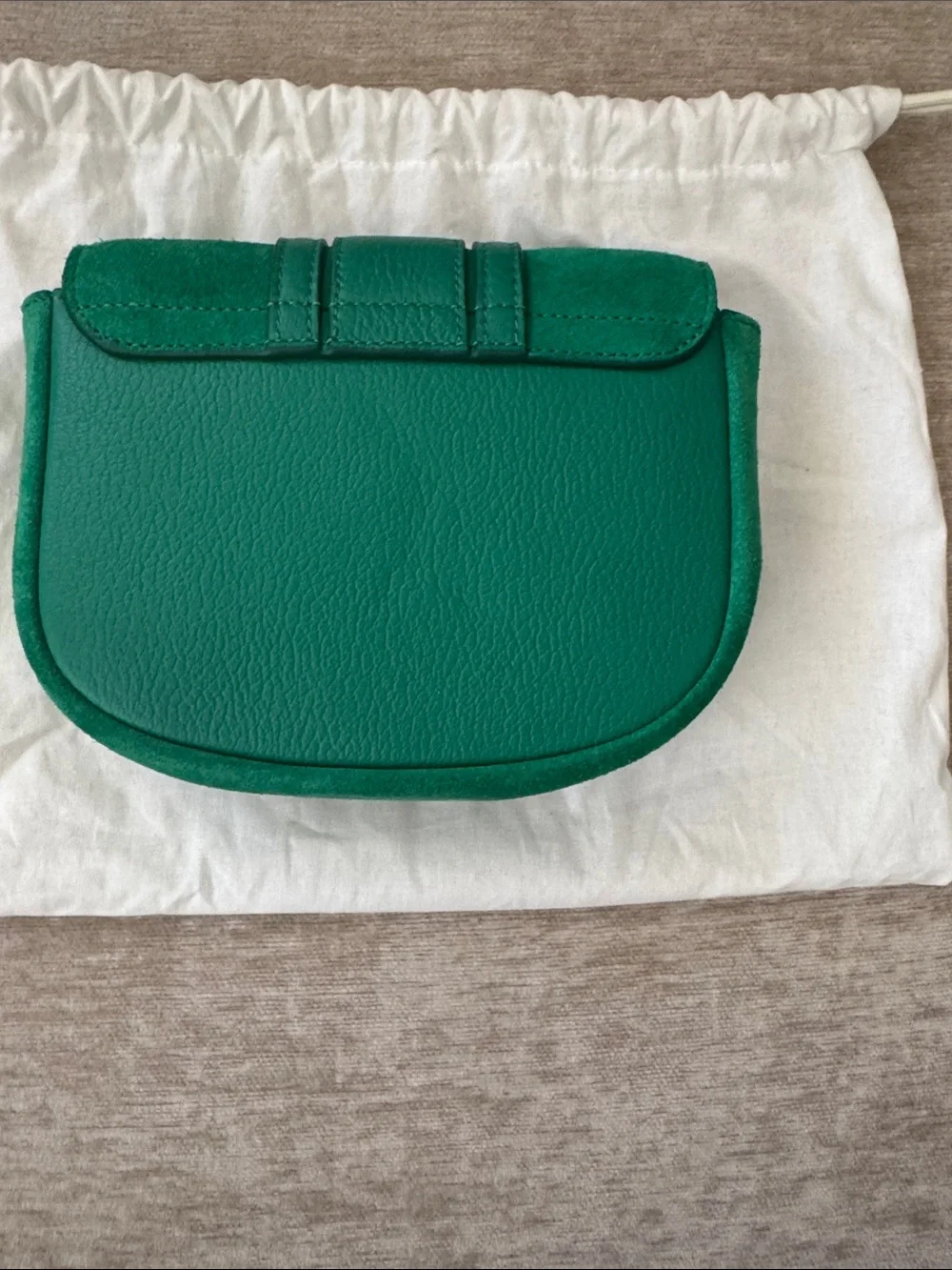 See By Chloe Kelly Green Suede & Leather Crossbody with Gold Ring - Picture 2 of 5